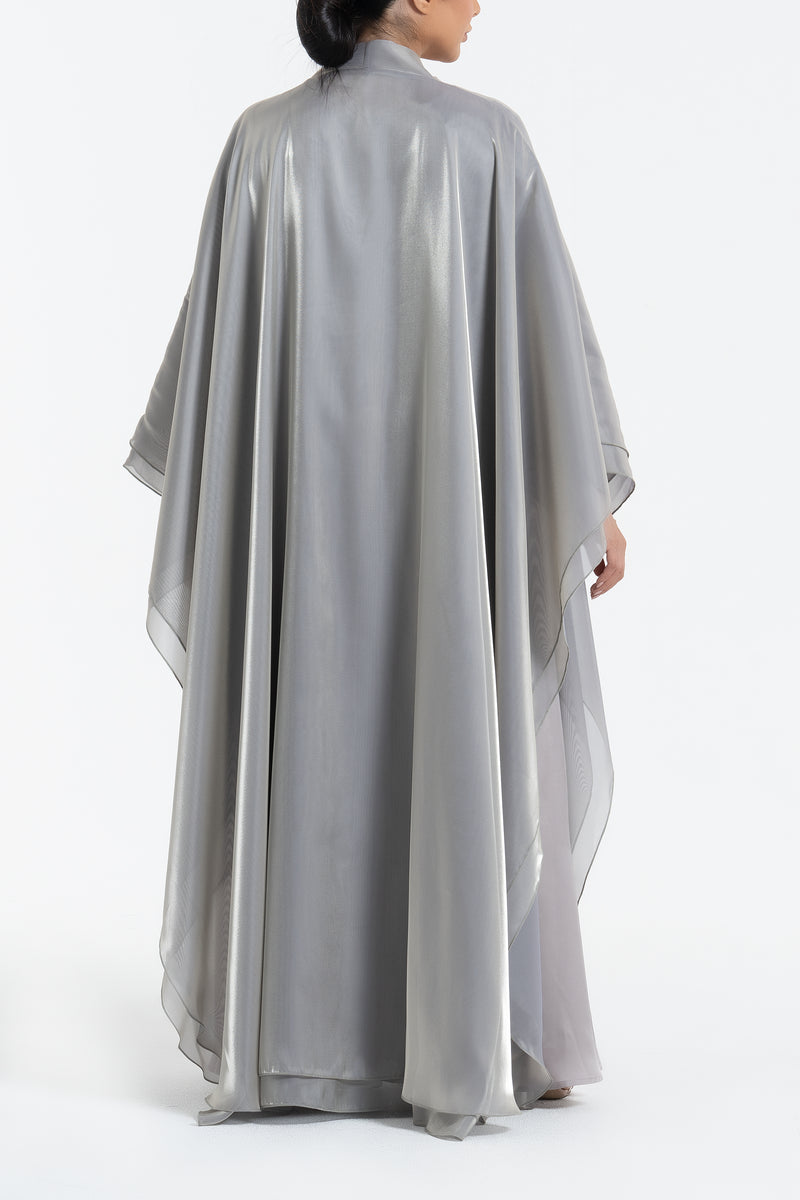 Layered Metallic Organza Abaya