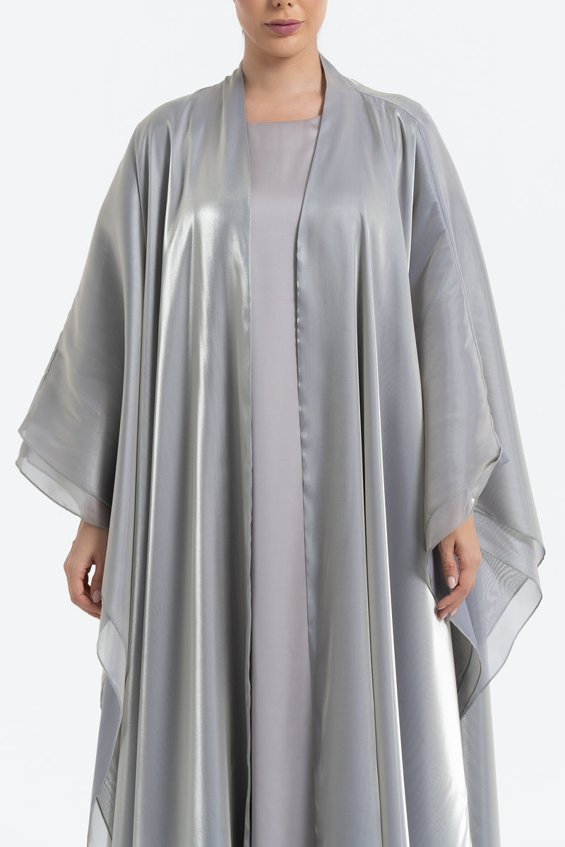 Layered Metallic Organza Abaya