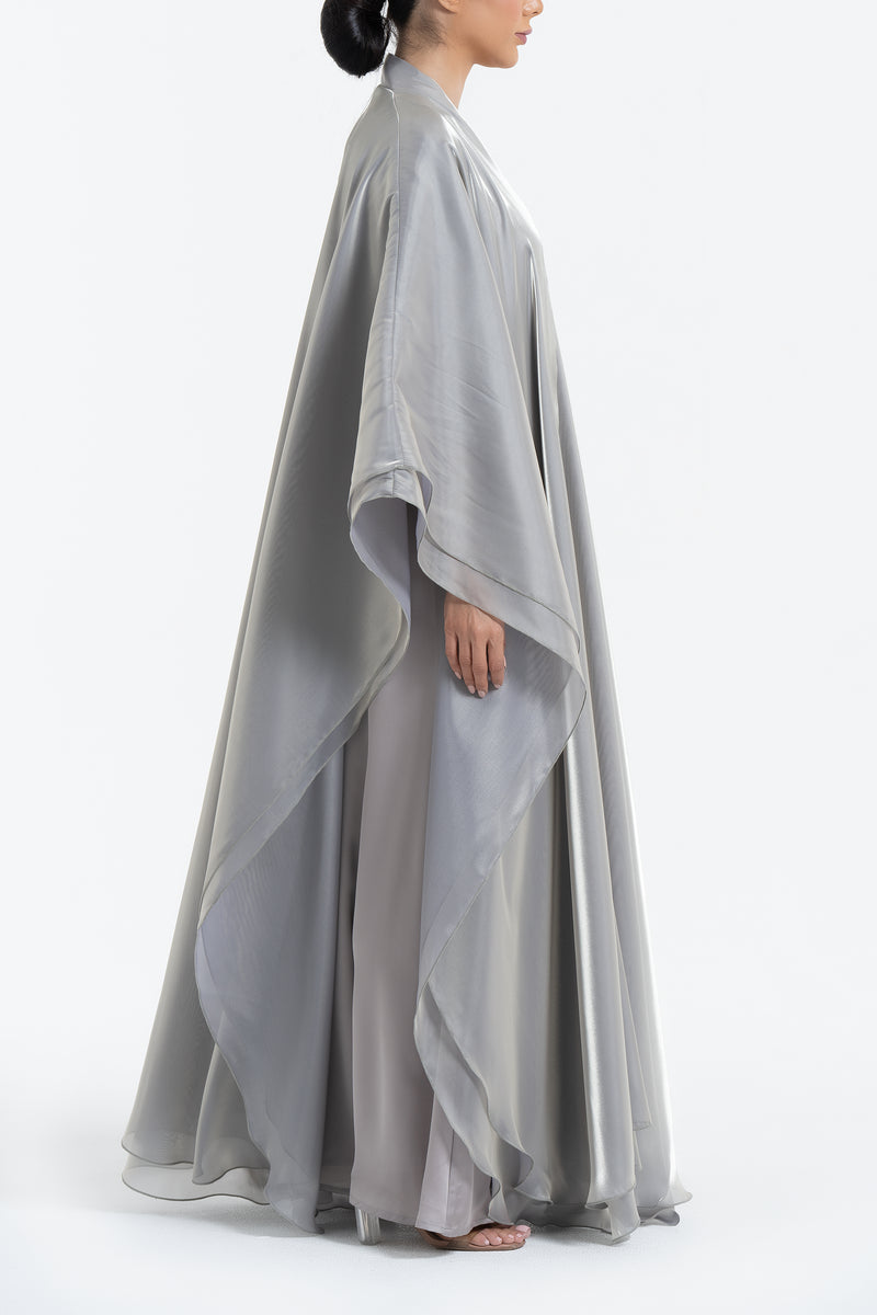 Layered Metallic Organza Abaya