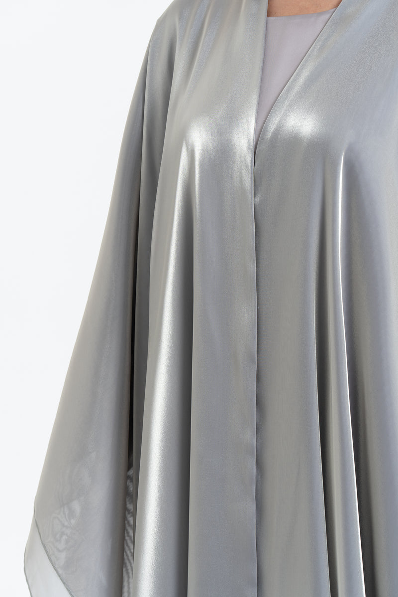 Layered Metallic Organza Abaya