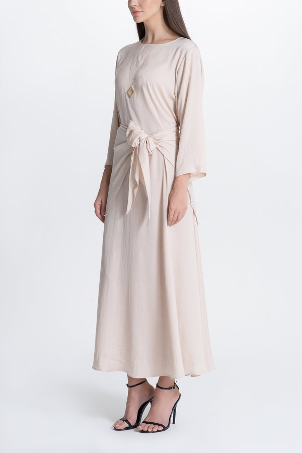 Satin Dress - Beige