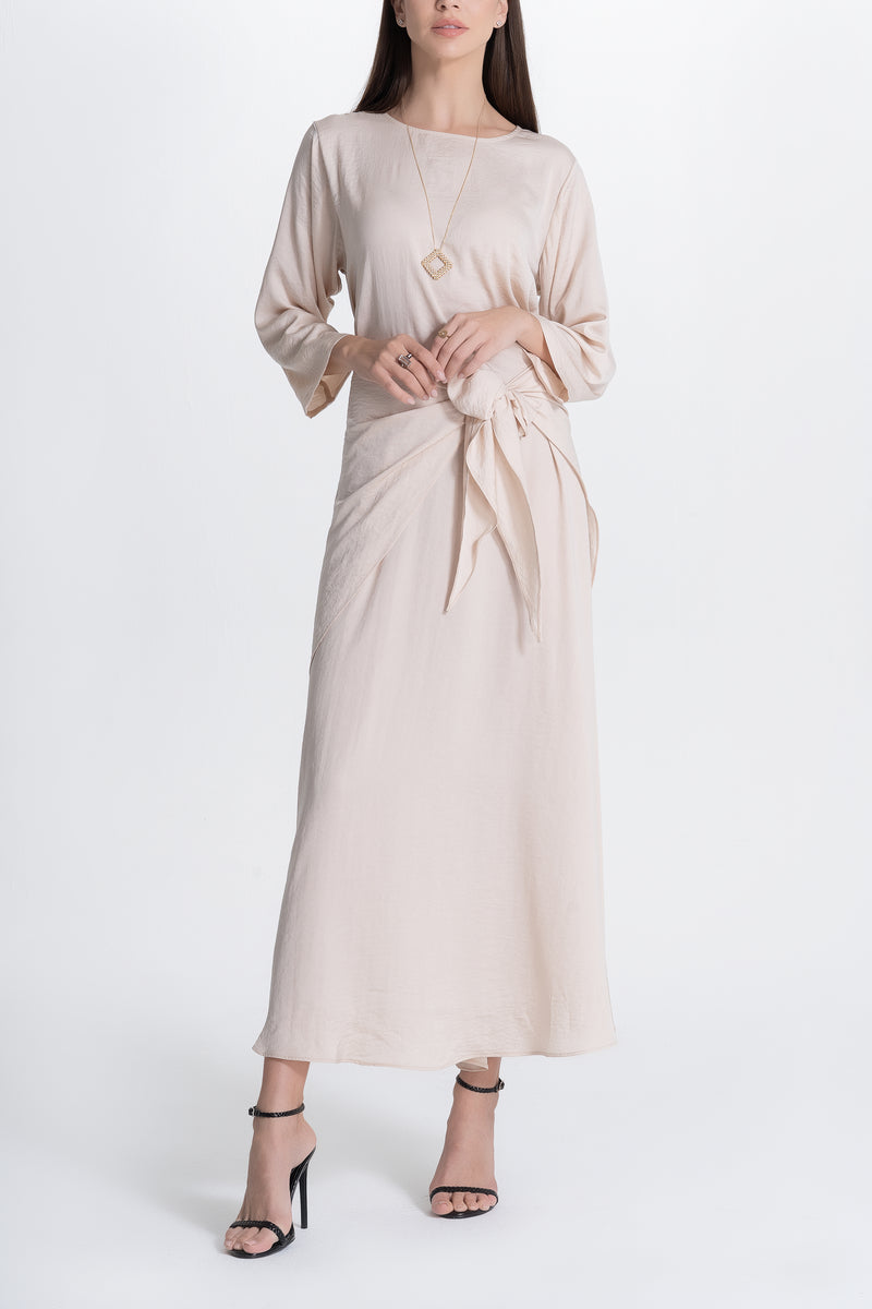 Satin Dress - Beige