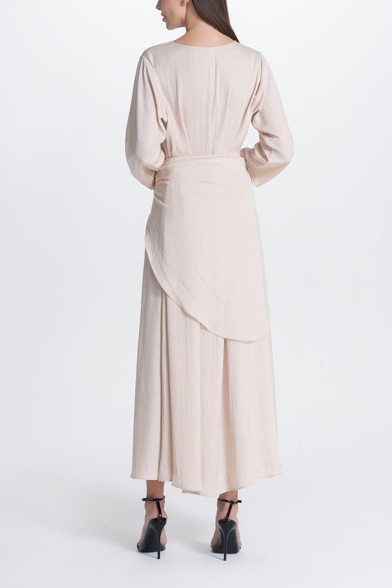 Satin Dress - Beige