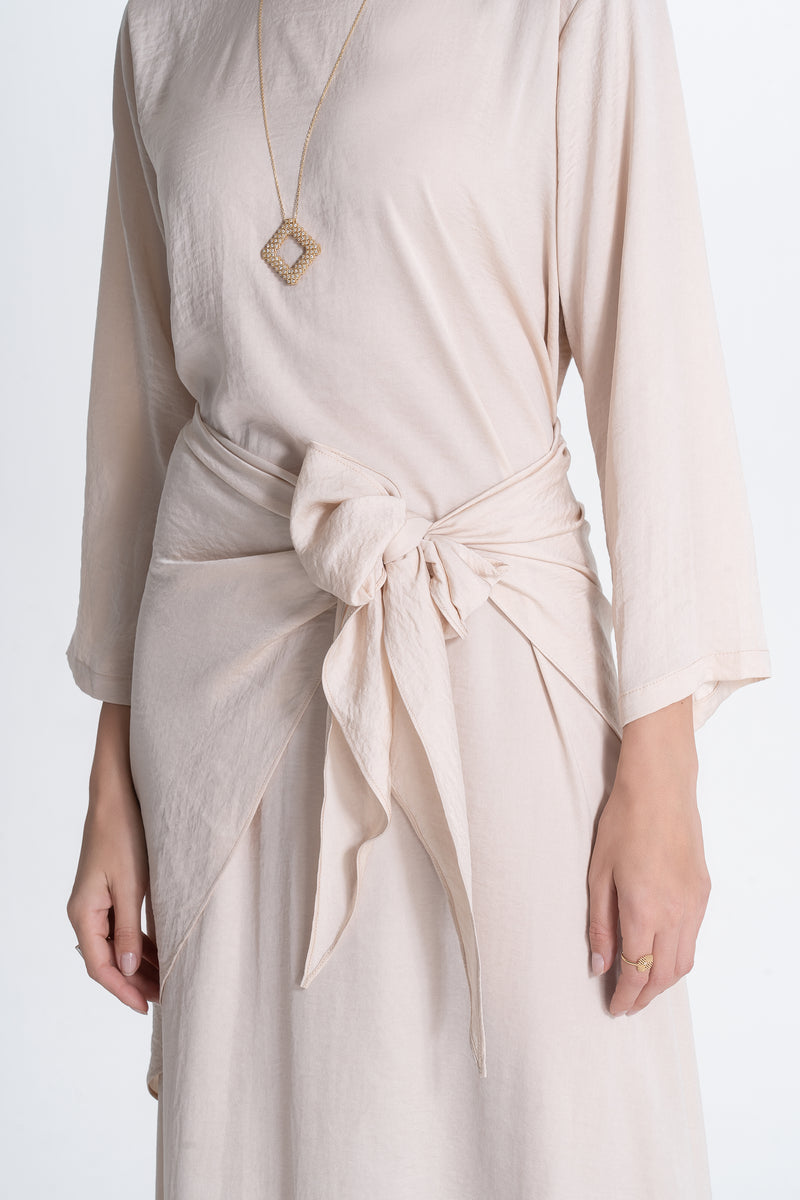Satin Dress - Beige