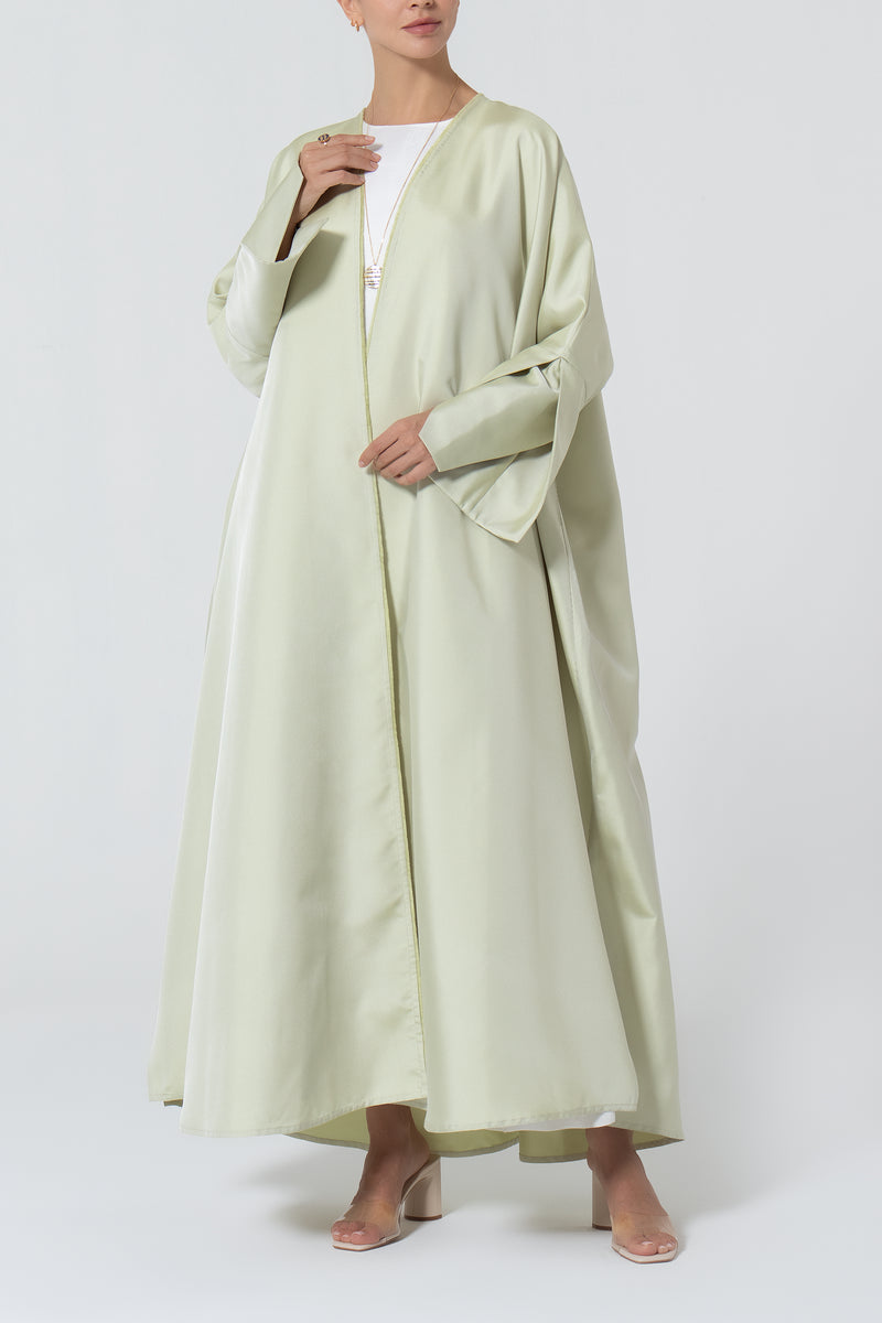 Oversized Taffeta Abaya - Sage Green
