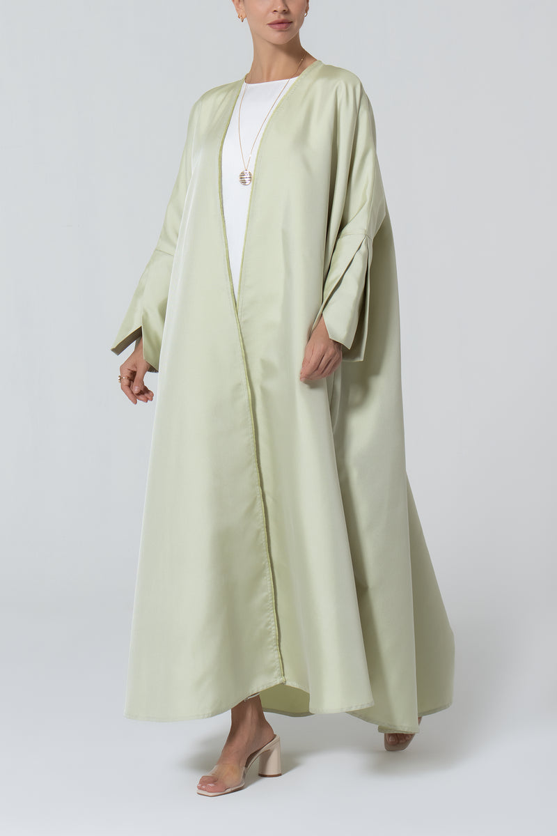 Oversized Taffeta Abaya - Sage Green