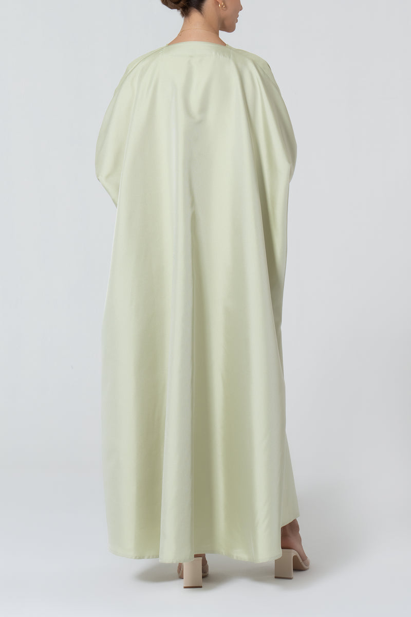 Oversized Taffeta Abaya - Sage Green