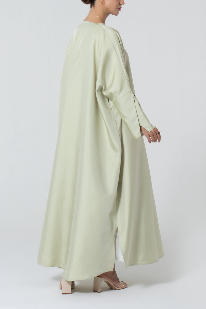 Oversized Taffeta Abaya - Sage Green