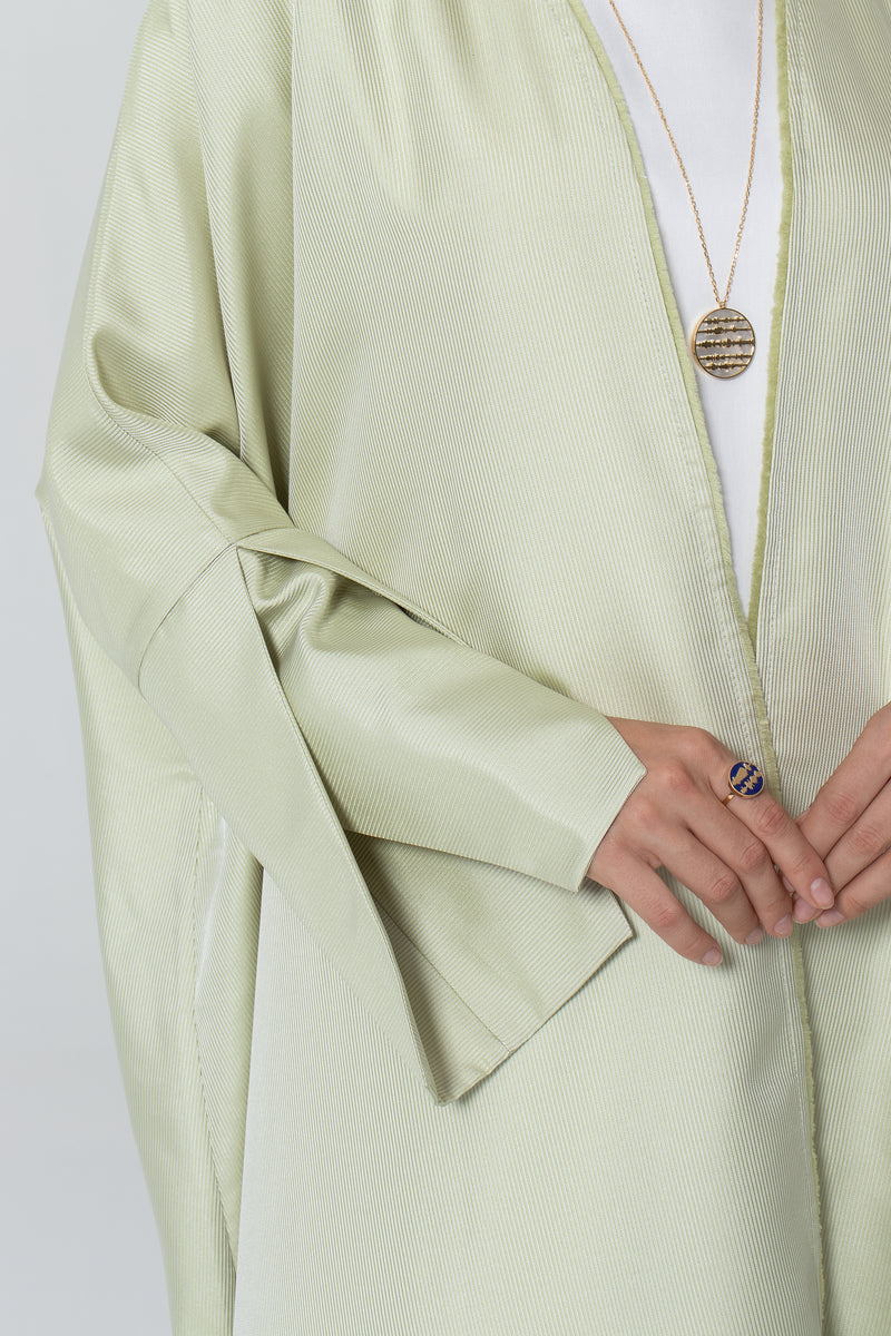Oversized Taffeta Abaya - Sage Green