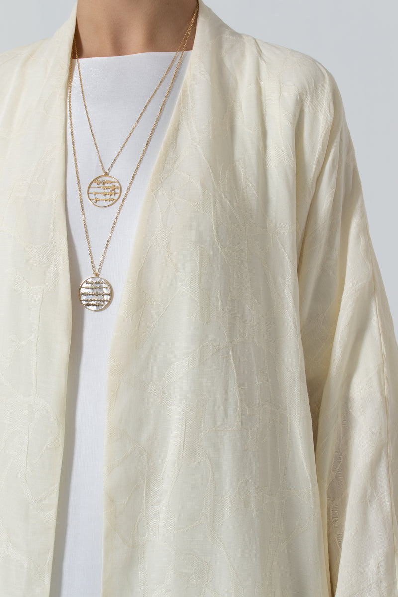 A-Line Viscose Linen Abaya -Light Yellow