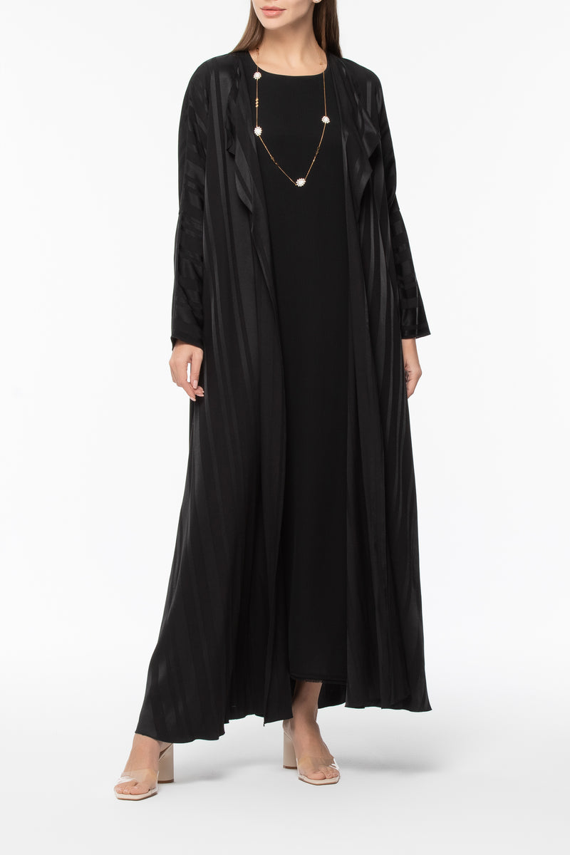 Jacquard Striped Abaya