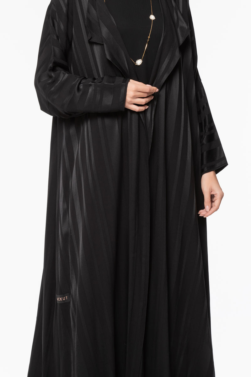 Jacquard Striped Abaya
