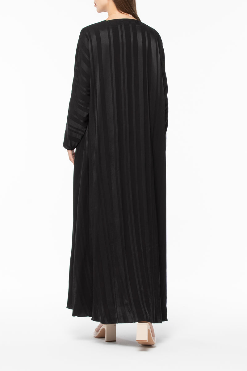 Jacquard Striped Abaya